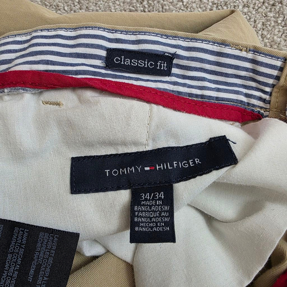 Men's Tommy Hilfiger Khaki Pants Size 34/34 Tan Classic Fit - Picture 7 of 8